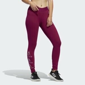 Adidas Holiday Tights Power Berry Fuchsia cotton blend elastic waistband GE0330